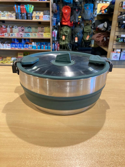 Sea To Summit Stainless/Silicone Collapsible Cookpot, Silver/Blue, 3L