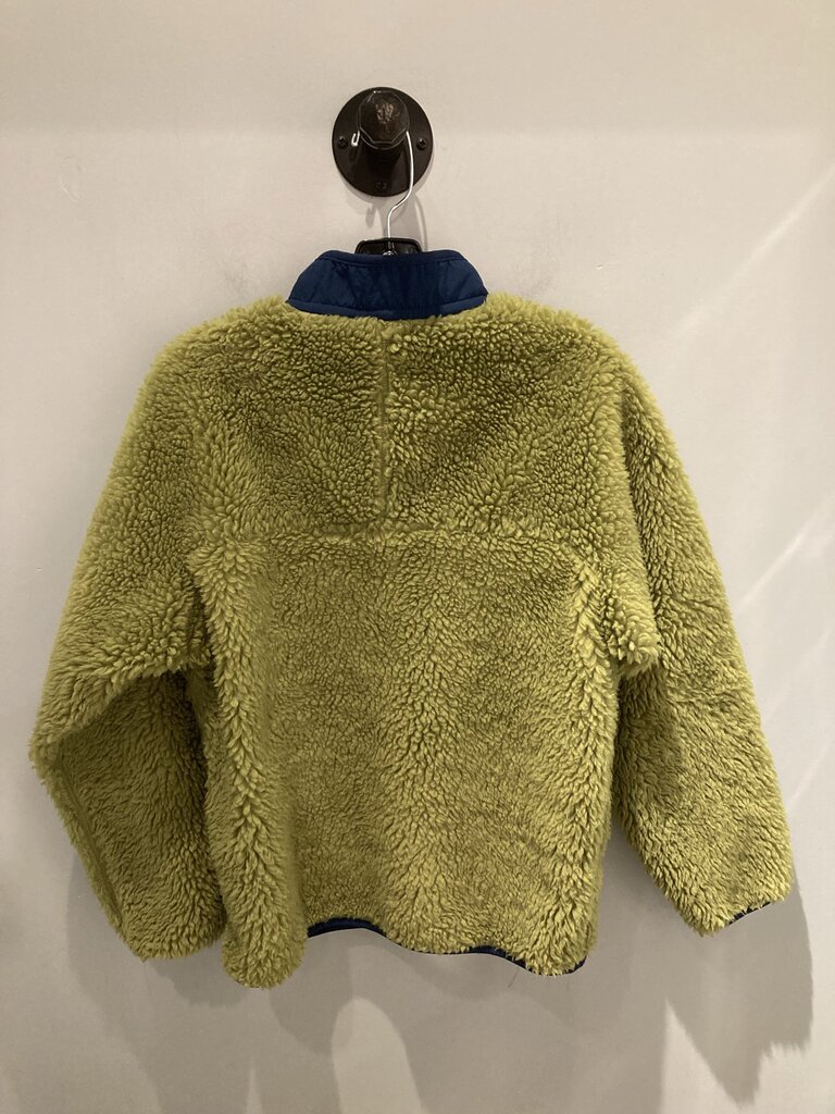 Patagonia Deep Pile Fleece Jacket, Green/Blue, Kids XL (14)