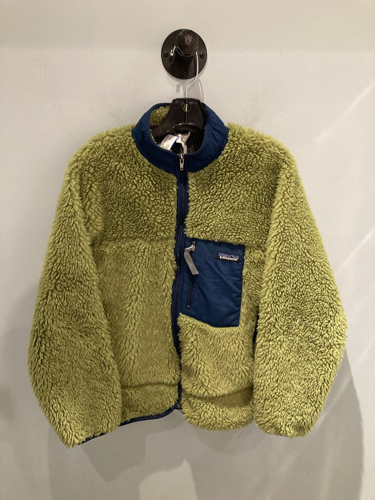 Patagonia Deep Pile Fleece Jacket, Green/Blue, Kids XL (14)