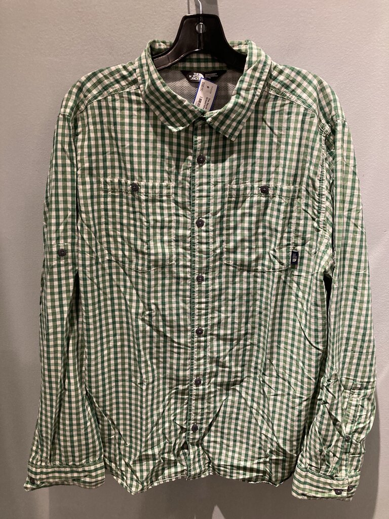 The North Face LS Button Up, Green/White, Men's XL