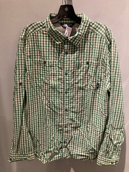 The North Face LS Button Up, Green/White, Men's XL