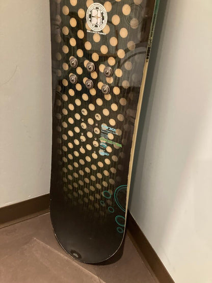 Ride Concepts Compact Series Snowboard, Black/Green/Gold, 43