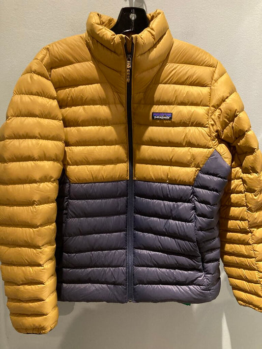 Patagonia Down Sweater, Tan/Blue, Men's M