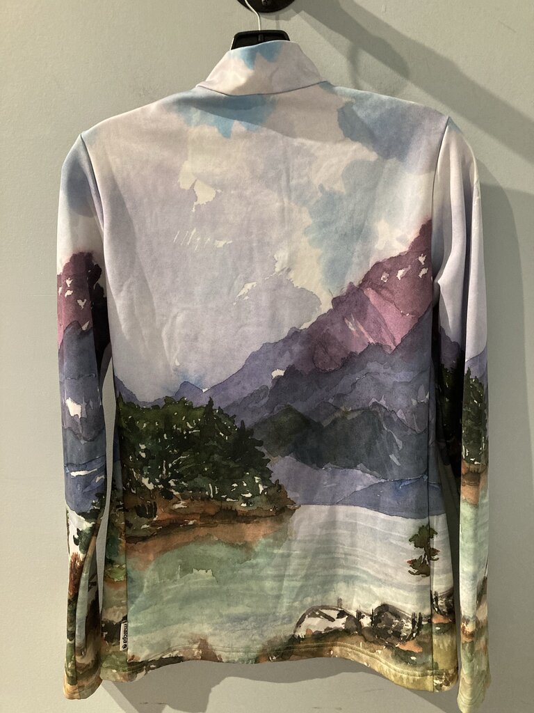 Maloja 1/4 Zip LS Baselayer, Purple/White/Green, Women's M