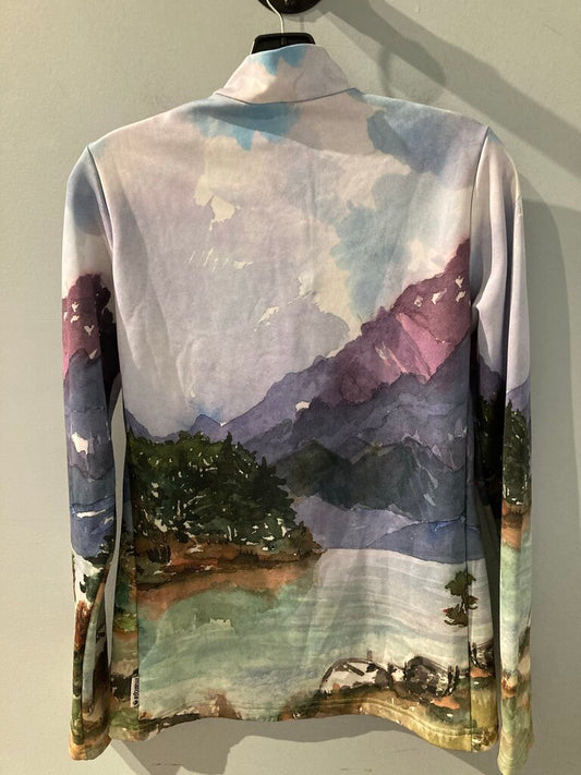 Maloja 1/4 Zip LS Baselayer, Purple/White/Green, Women's M