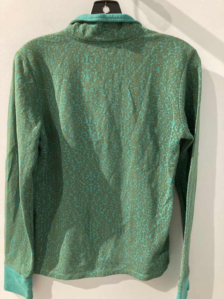 Kavu 1/4 Button LS, Green/Teal, Women's M