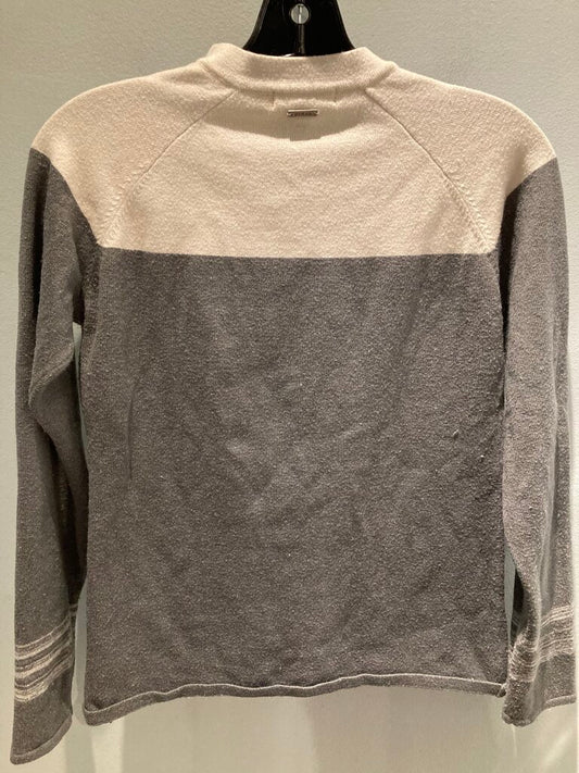 Prana Zip Neck Crew Sweater, Grey/White, Women's XS
