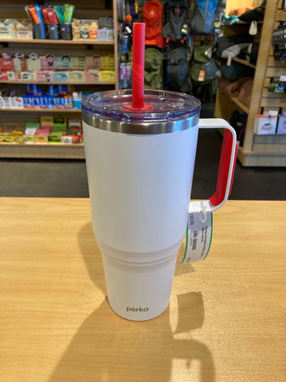 Perka Insulated Mug, White, 36oz (new)