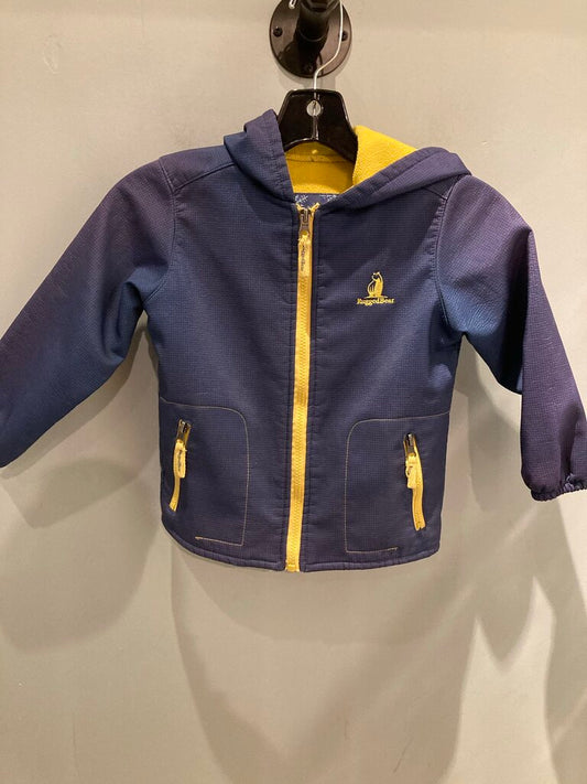 Rugged Bear Full Zip Hoody, Blue/Yellow, Kid's 4T