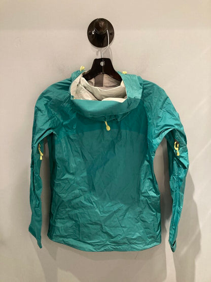 (STAINS)Patagonia Torrentshell Rain Jacket, Blue/Yellow, Women's XS