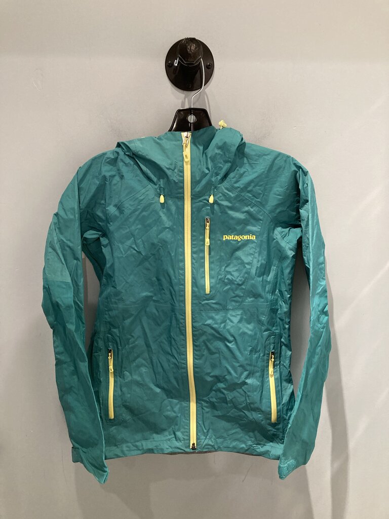 (STAINS)Patagonia Torrentshell Rain Jacket, Blue/Yellow, Women's XS
