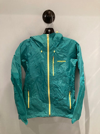 (STAINS)Patagonia Torrentshell Rain Jacket, Blue/Yellow, Women's XS