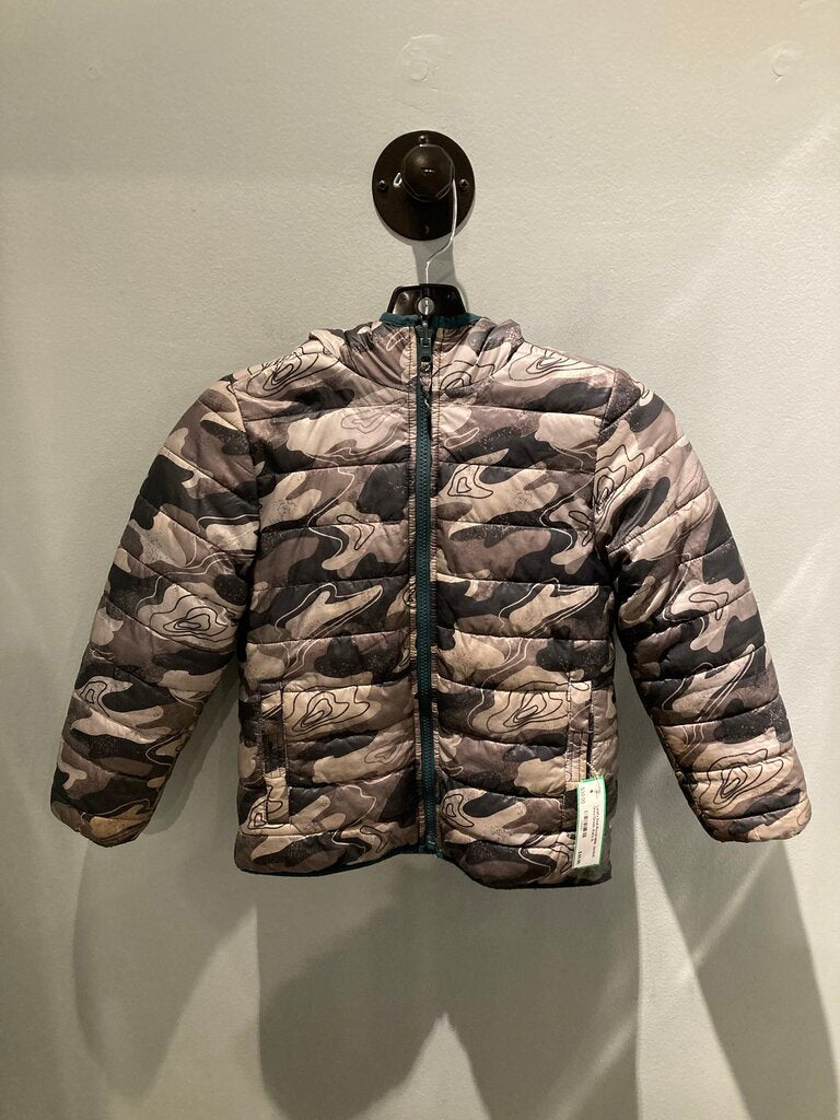 Land's End Reversible Jacket, Grey/Green, Kid's S