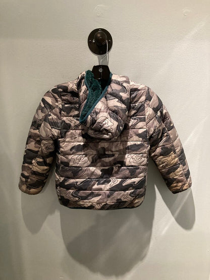 Land's End Reversible Jacket, Grey/Green, Kid's S