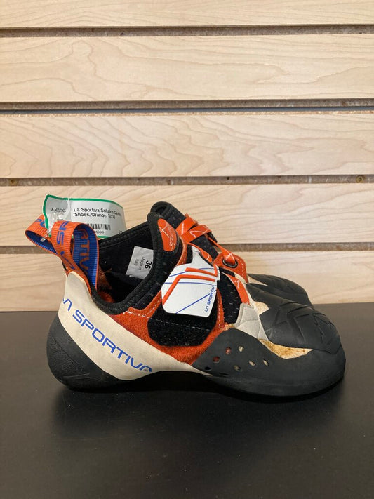 La Sportiva Solution Climbing Shoes, Orange, Sz 36