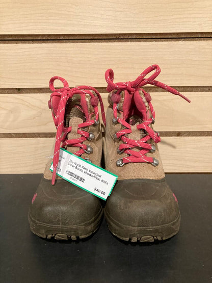 The North Face Insulated Snow Boots, Brown/Pink, Kid's 11