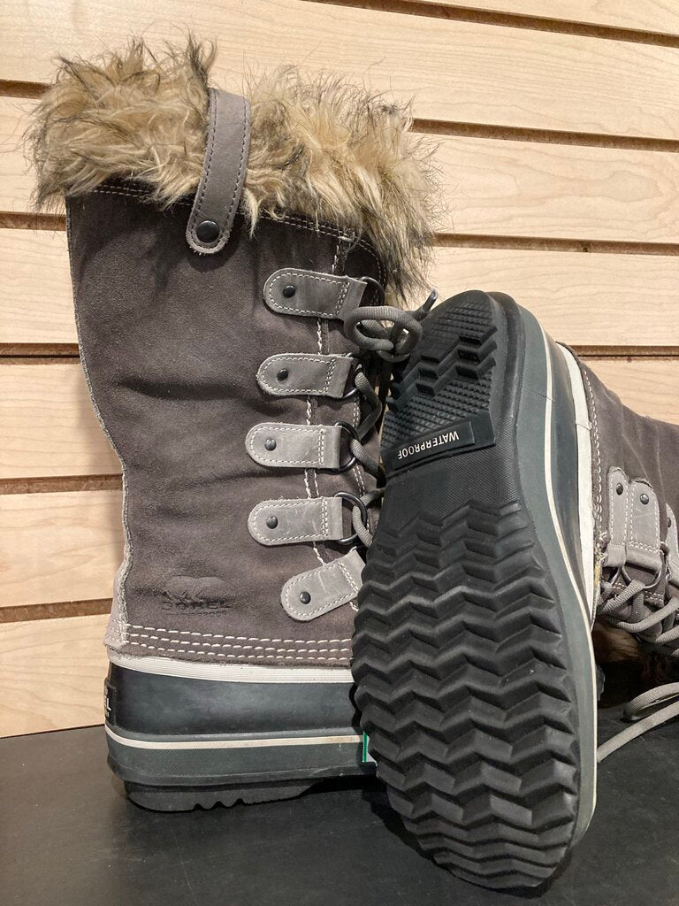 Sorel Lace Up Fur Duck Boots, Dark Brown, Women's 7