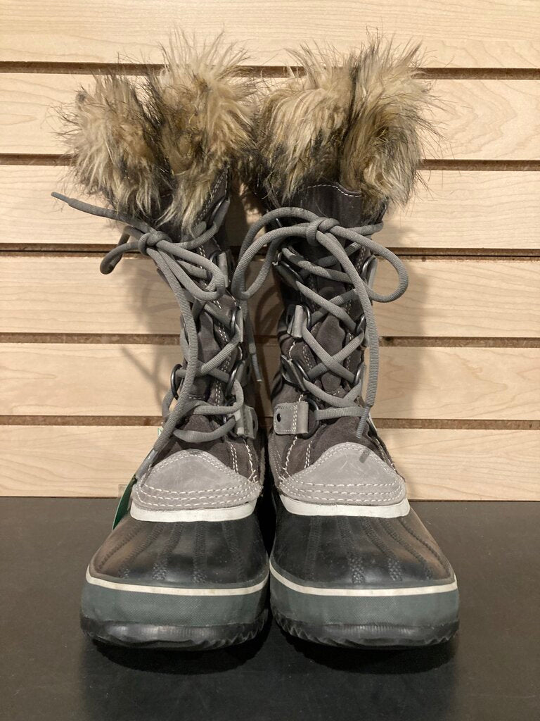 Sorel Lace Up Fur Duck Boots, Dark Brown, Women's 7