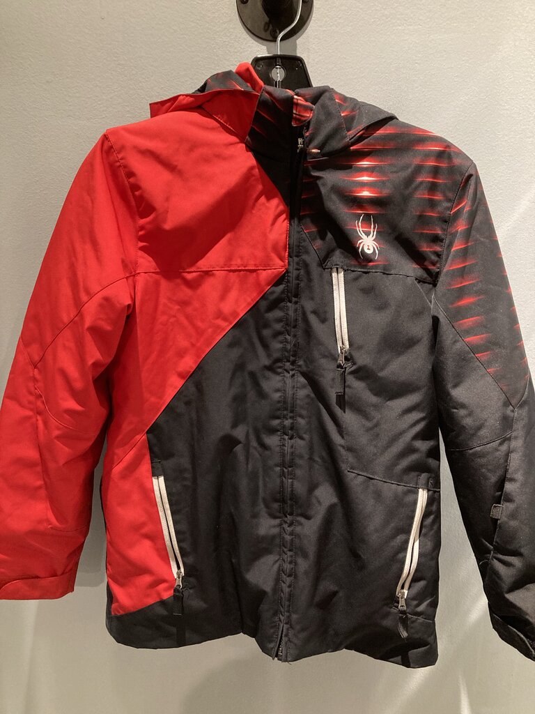 Spyder Snow Jacket, Black/Red, Kid's 14 (XL)