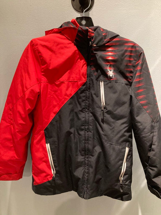 Spyder Snow Jacket, Black/Red, Kid's 14 (XL)