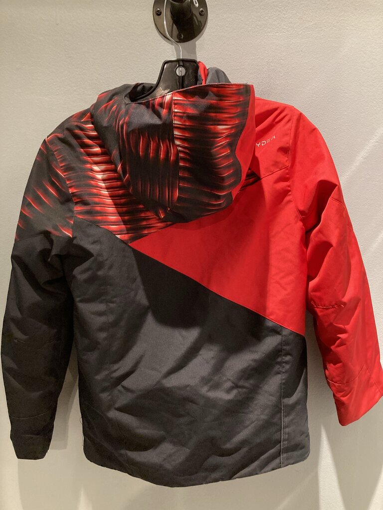 Spyder Snow Jacket, Black/Red, Kid's 14 (XL)