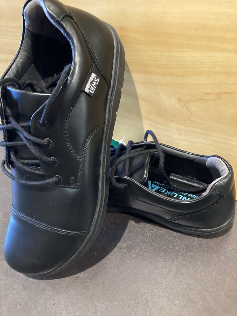 Lems Leather Lace Up Shoes, Black, Men's 10