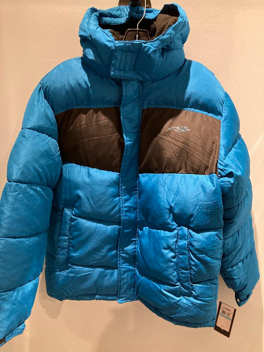 (NEW) Minus Zero Puffer Jacket, Blue/Black, Kid's XL