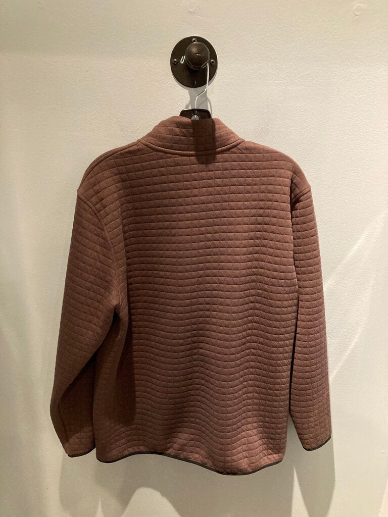 Freefly 1/4 Zip Quilted Pull Over, Brown, Men's L