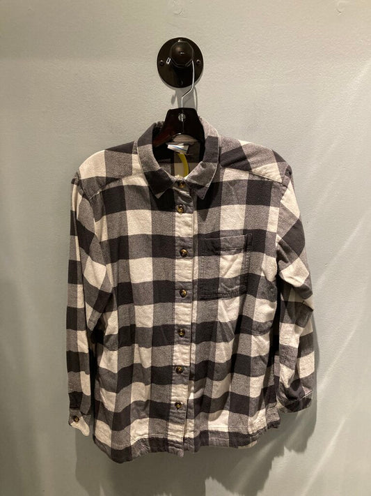 Columbia LS Button Up, White/Grey, Men's M