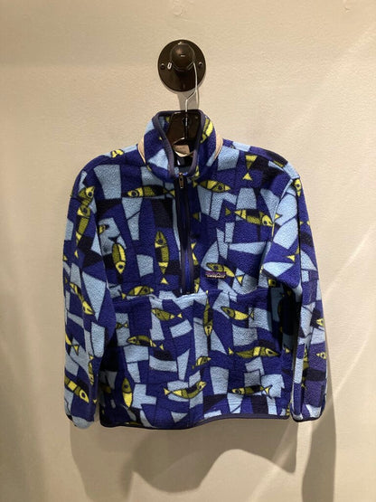 Patagonia Fleece 1/4 Zip, Blue Print, Kids XL
