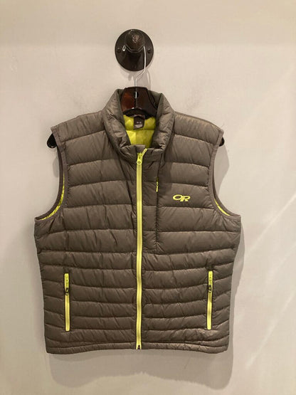 Outdoor Research Down Vest, Grey/Yellow, Men's M