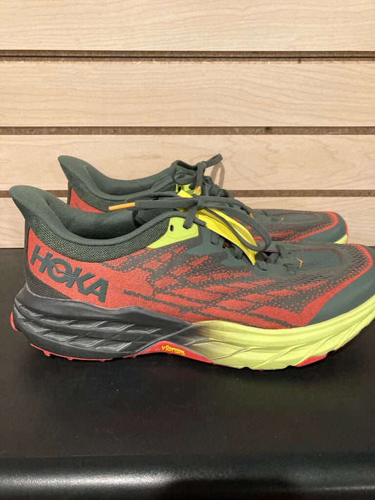 (NEW) Hoka Speedgoat 5 Shoes, Red/yellow, Men's 11.5