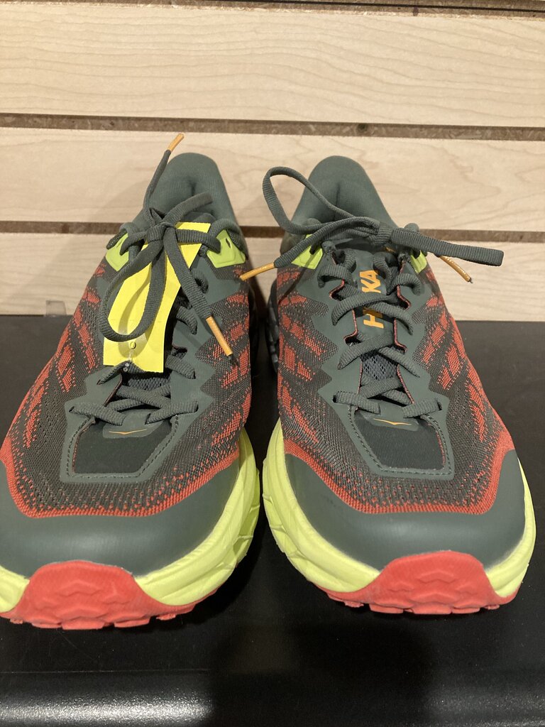 (NEW) Hoka Speedgoat 5 Shoes, Red/yellow, Men's 11.5