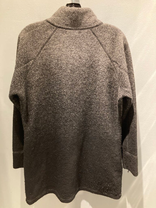 Akini Wool Blend Trench Jacket, Black/Grey, Women's XL