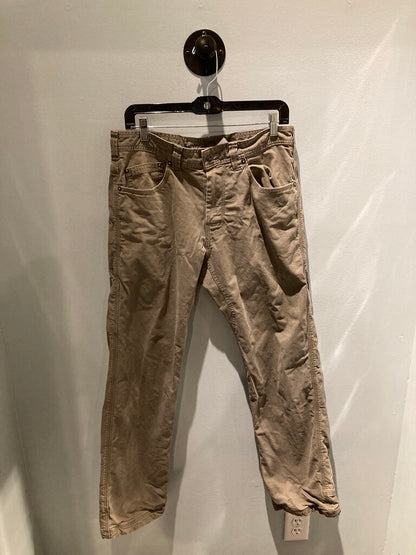 Prana Flannel Pants, Khaki/Red, Men's 32X32