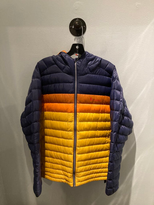 Cotopaxi Hooded Fuego Down Jacket, Navy/Yellow, Men's XL