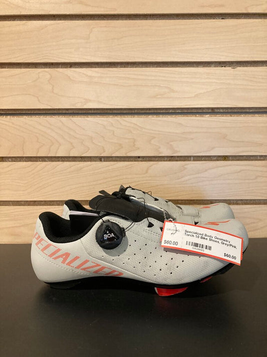 Specialized Body Geometry Torch 1.0 Bike Shoes, Grey/Pink, Women's 38 (7.25)