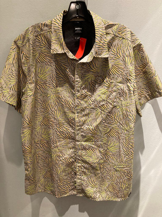 Prana SS Vented Top, Green/Pattern, Men's L
