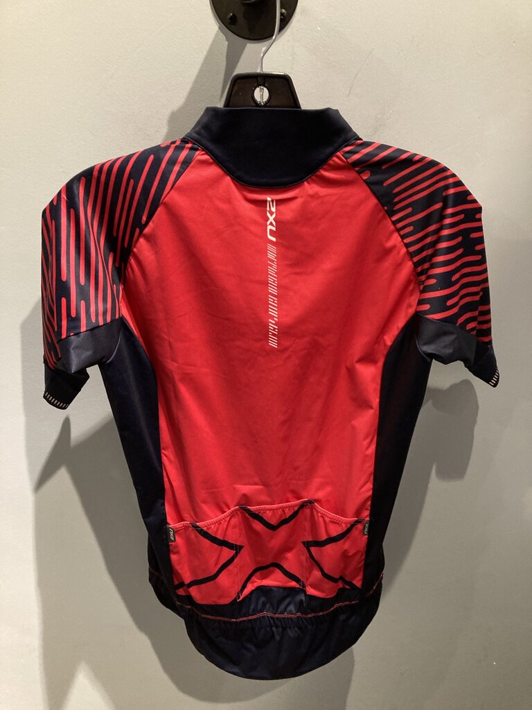 2XU SS Full Zip Jersey, Red/Navy, Women's S