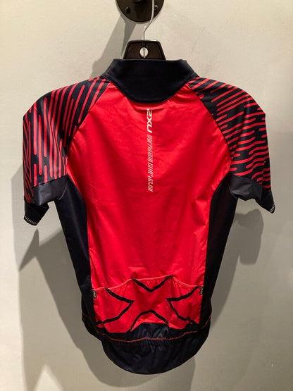2XU SS Full Zip Jersey, Red/Navy, Women's S