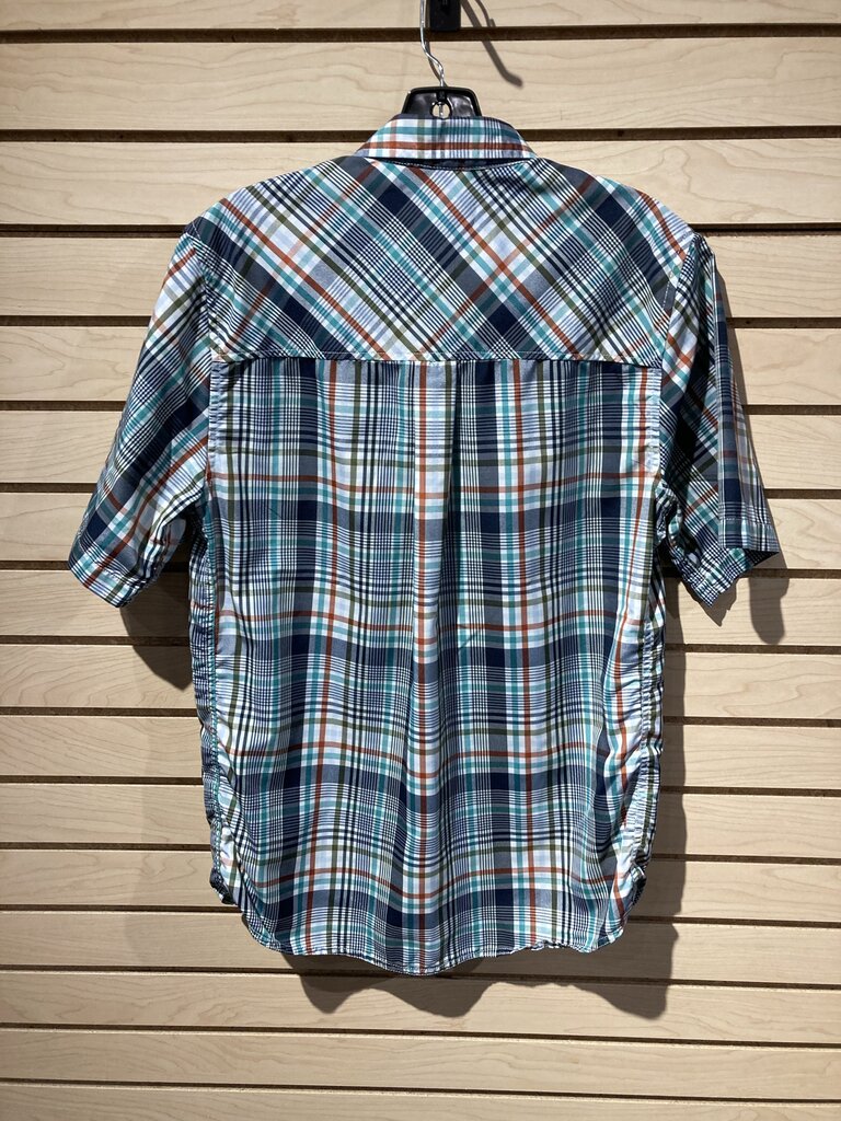Kavu SS Button Up, Navy/Green/Rust, Men's S