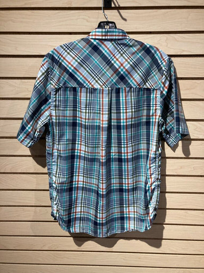 Kavu SS Button Up, Navy/Green/Rust, Men's S