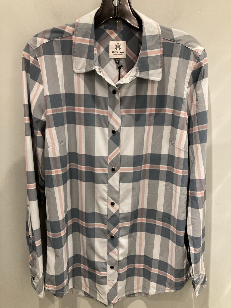 Flylow Dolly Shirt, Sky Plaid, Women's M (Sample)