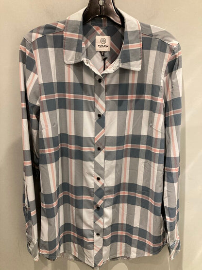 Flylow Dolly Shirt, Sky Plaid, Women's M (Sample)