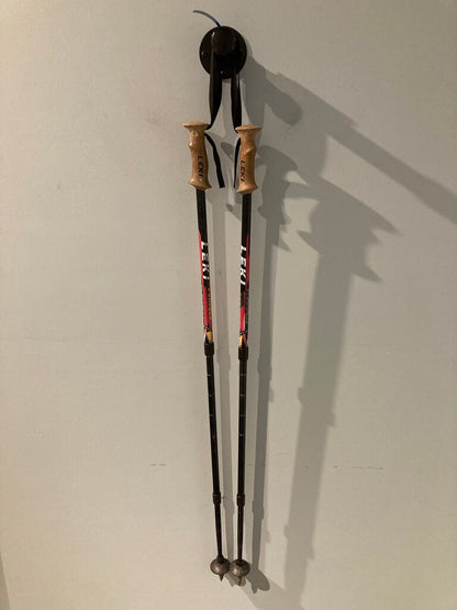 Leki Trekking Poles, Black/Red