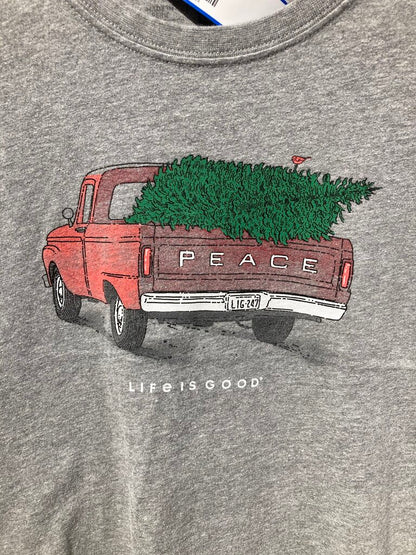 Life Is Good SS Tee, Grey/Peace, Men's L