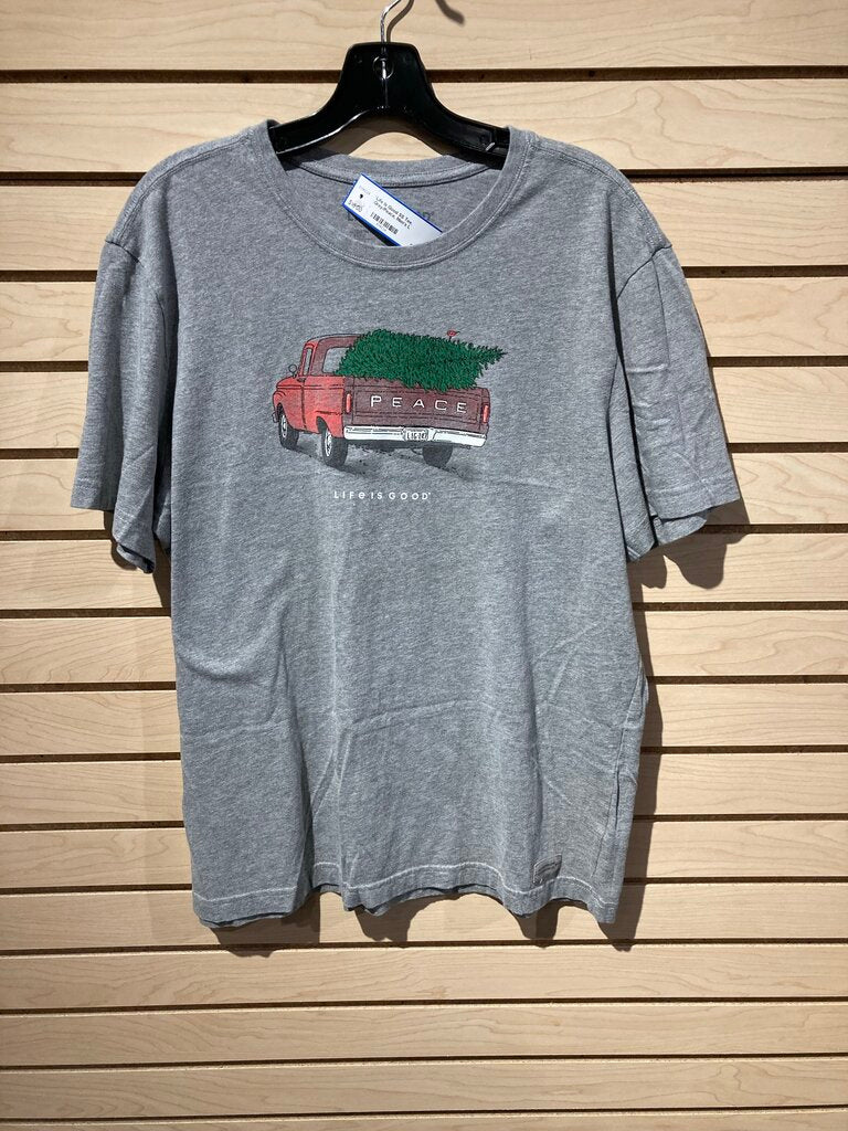 Life Is Good SS Tee, Grey/Peace, Men's L