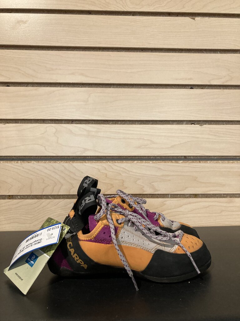 (NEW) Scarpa Climbing Shoes, Orange/Purple, EU 36