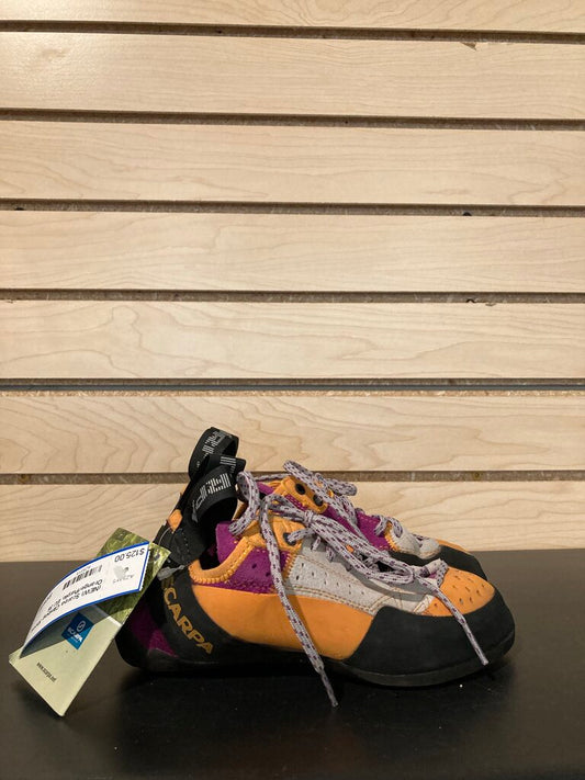 (NEW) Scarpa Climbing Shoes, Orange/Purple, EU 36