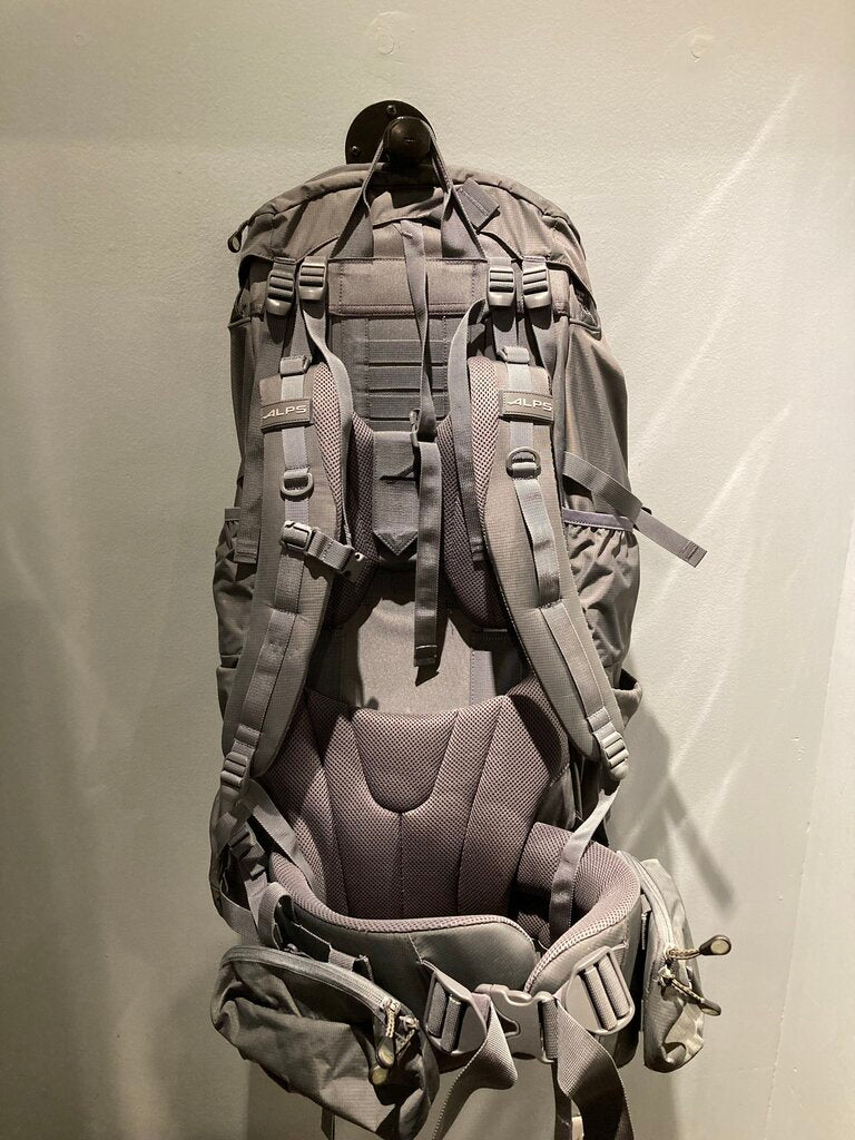 (Stains) Alps Mountaineering Caldera Backpack, Grey, 75L (Extra Straps/Lumbar